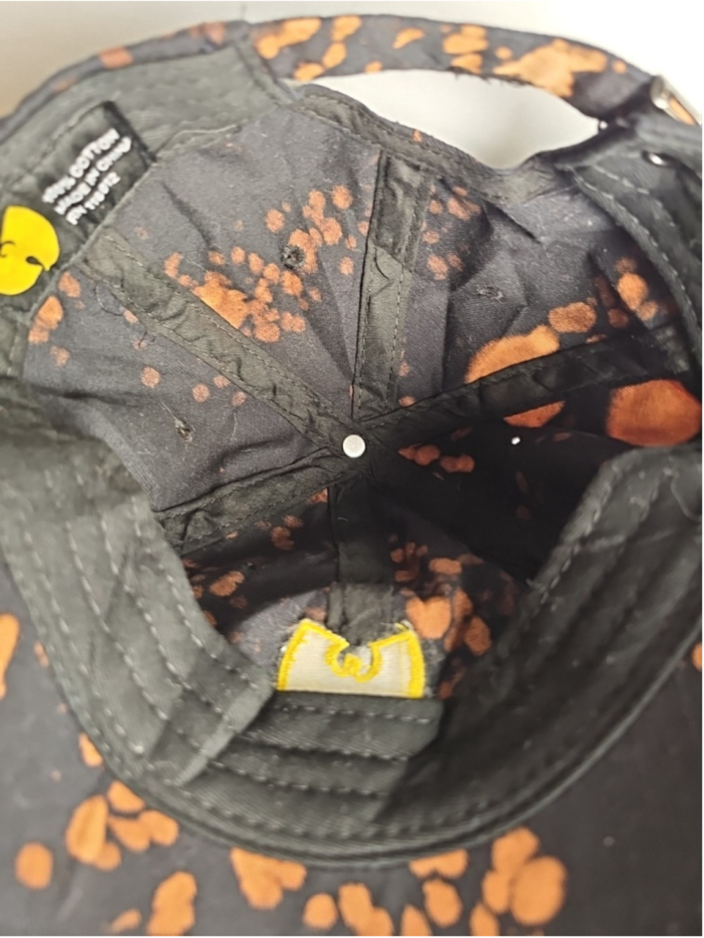 Wu-Tang Clan Baseball Cap Tie-Dye Black Embroidered Logo Adjustable Strap - Picture 9 of 10